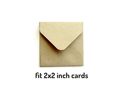 Amazon Com Fit 2x2 Square Card Envelopes Recycle Kraft Square Envelope Set Of 12 Handmade