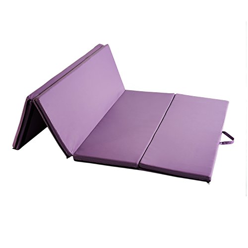 ZENOVA Gymnastics Mats for Tumbling 4'x6' Folding Exercise Mat 4 Panel Lightweight Gym Floor Mats for Workout and Exercise