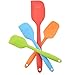 VAPSINT Best Rubber Heat Resistant Silicone Spatulas, (4 Pieces) Mixer Colors Cooking Silicone Utensil Set