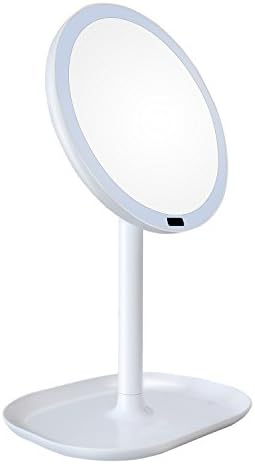 Vanity Makeup LED Mirrors with Infrared Body Sensor LED Lighted 360 Degree Free Rotation High-Definition Glasses Induction Led Mirror for Makeup Power Saving Long Time Using (White)