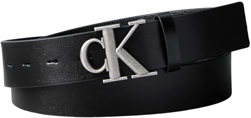 Calvin Klein CINTURA DA UOMO REGALO SET LV04D0009G Cinture, NERO (Nero/Argento Antico), 135, Nero (Nero/Argento Antico), 135