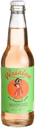 Waialua MANGO SODA with Maui Cane Sugar - "From the Tropical Paradise", 12-Ounce Glass Bottle (Pack of 12)