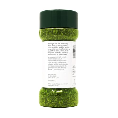 BADIA KALE FLAKES 8 OZ – DRIED AND CRUSHED KALE LEAVES FOR SMOOTHIES, SOUPS, SALADS & SEASONING – NUTRIENT-RICH SUPERFOOD