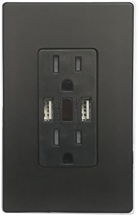 LEISHEN High Speed Dual USB Wall Outlet, 3.6A 15 Amp TR Receptacle with USB Charger Power Outlets