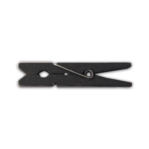 LWR CRAFTS Wooden Small Clothespins 1-7/8" 4.8cm 50 Pieces Per Pack (Black)
