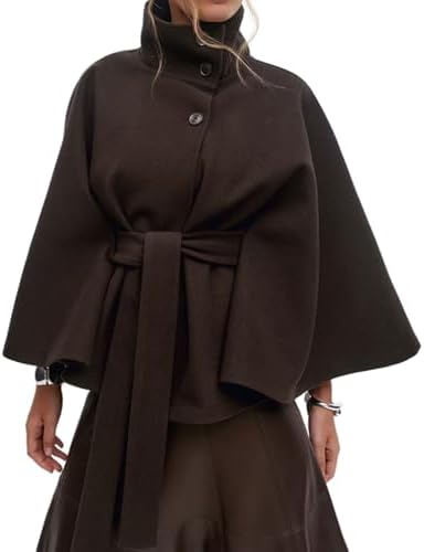 Amazon.com: Mywinway Batwing Sleeve Cape Coat for Women 2025 Fall
