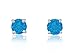 Sterling Silver Created Blue Opal Round 6mm Stud Earrings