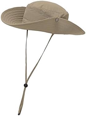 MEREDY Men's Outdoor Sun Hat Wide Brim Cowboy Caps with Chin Strap