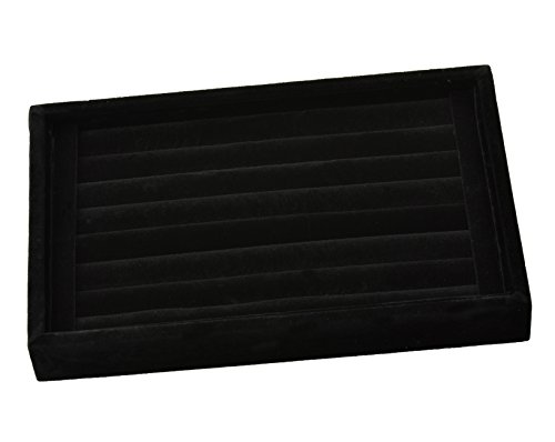 Qise Black Velvet Ring Trays Jewelry Tray/Pad /Showcase/ Display Case (Black Jewelry trays)