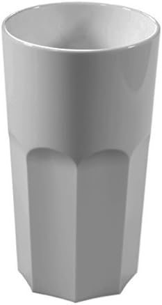 Set of 6 RB Unbreakable Reusable Polycarbonate Plastic White Octagon Shaped 12 OZ Tumblers. (330ml/ 12oz to Rim Height 13cm, Max Diameter 7.2cm) Realistic Alternative to Real Glass