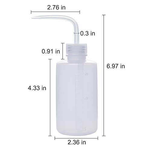4 Pcs 250ml Plastic Safety Lab Wash Bottle,Squeeze Bottle with Scale Labels (8 oz/4 Bottle).