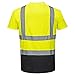 Portwest S378 Hi Vis 2 Tone Reflective Short Sleeve Safety Work T Shirt ANSI, YellowBlack, X Large