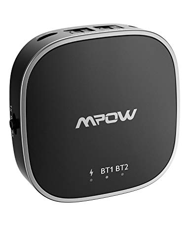 قیمت و خرید گیرنده فرستنده بلوتوث Mpow BH258 ، آداپتور بلوتوث 5.0 ، آداپتور  بی سیم 3.5 میلی متری 2 در 1 (aptX کم تأخیر ، 2 دستگاه همزمان ، برای سیستم  صوتی تلویزیون / خانگی) برند Mpow | مالتینا