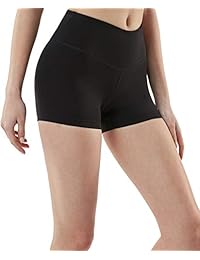 TSLA - Pantalones cortos de yoga para correr, elásticos en 4 direcciones, no transparentes, con bolsillos