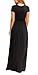 EUOVMY Black Maxi Dress for Women Large Loose Plain Crewneck Short Sleeves Sundresses Wedding Guest A-line Casual Party Funeral Vintage Spring Summer Beach Flowy Long Dresses with Pockets