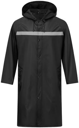 Amazon.com: AIMLYXEE Men's Reusable EVA Long Raincoat, Windproof