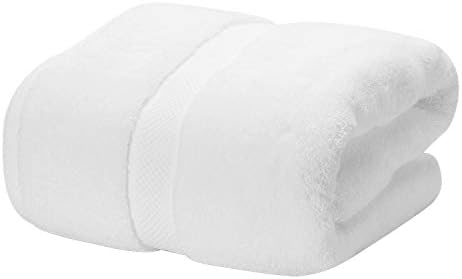 TenMotion 625 GSM Towels, 100% Super Soft Cotton Bath Towels, Extra Large Bath Towel Sheet (80 x 160 cm), Heavy Weight and Absorbency, Bath Sheets, Hotel Quality, Machine Washable (White)