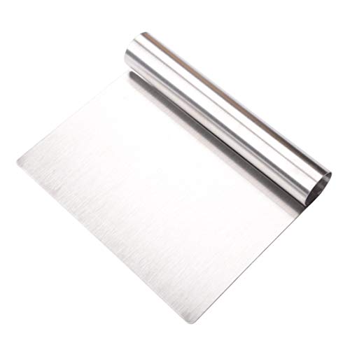 Stainless Steel Griddle Scraper Chopper Pastry Scraper Dough Cutter with Measuring Marks, Multi-purpose Kitchen Tool for Baking/Cooking