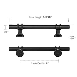 Home Expert 25 Pack 4 Inch Cabinet Handles Black