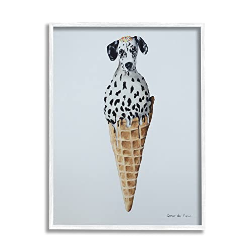 Stupell Industries Dalmation Dog Ice Cream Scoop Waffle Cone,Design by Coco de…