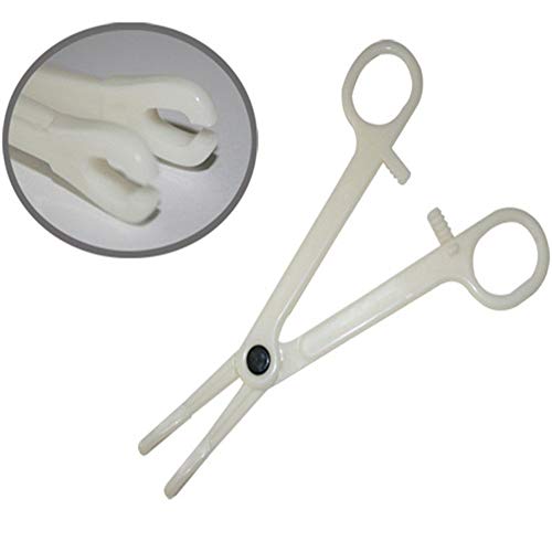 Body Piercing Disposable Clamps-Beach Body Art Supply- 25 Pcs Sterile Round Slotted Disposable Forceps Auto-Locking Pliers Ear Nose Belly Piercing Tools Tattoo Piercing Supplies Piercing Clamps