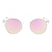 SA106 Retro Clear Frame Keyhole Mirrored Lens Sunglasses Yellow