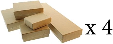 20 Pack Jewelry/Gift Boxes - Extra Small, Small, Medium, Square, Long(Necklace) sizes (Kraft(Brown))
