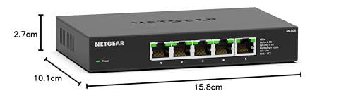 Netgear 5-Port Multi-Gigabit Ethernet Unmanaged Network Switch (Ms305) - With 5 X 1G/2.5G, Desktop Or Wall Mount, And Limited Lifetime Protection - View 7