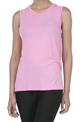 iliad USA 9056 Women's Backless Yoga Workout Active Loose Knotted Back Tank Top Love Pink 2XL