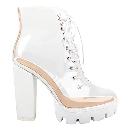 clear platform booties
