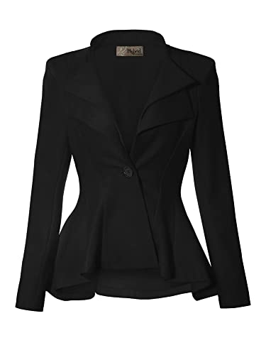 Photo 1 of & Company Women Double Notch Lapel Office Blazer JK43864 1073T BLACK Xlarge