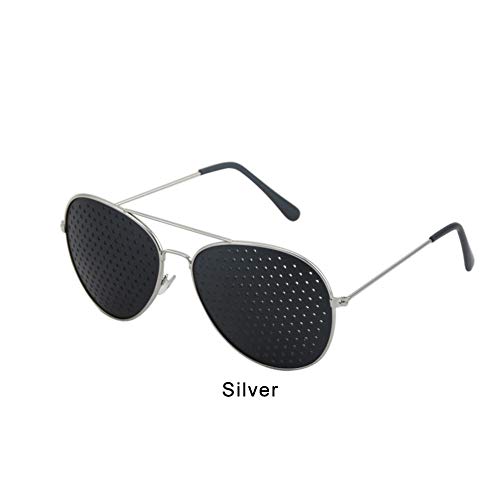 MonLiya 2PCS Retro Pinhole Sunglasses For Women Men Small Holes Eyeglasses Vision Care Glasses Unisex Eyesight Metal Frame Eyewear Eyesight Vision Improve Training Reading Glasses Anti-myopia Pin hole - Thumbnail 5