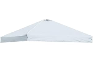 MQOUTDOOR 10x10 Straight Leg Pop up Canopy Replacement Top, Only 118x118 inches Air Vent Cover Fabric Without Tent Frame, Silver Gray