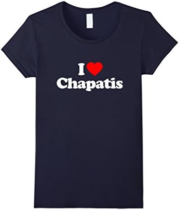 Womens Chapatis T-Shirt Funny Love Heart XL Navy