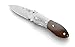 Off-Grid Knives - OG-161 - Compact Pocket Folder with Polished Wood & Damascus Handle and Bolster, Damascus Blade, Liner Lock & Right Thumb Stud (Only 2.4 oz)