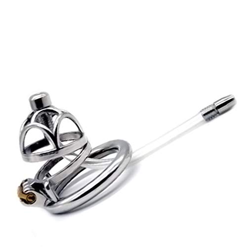 Bondage Masters Medical Grade Stainless Steel Male Chastity Device, Urethral Tube, 50 mm Ring,Silver