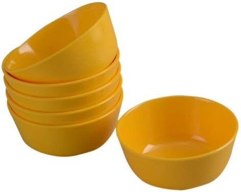 Servewell Round Veg Bowl Set, 10.5cm, Set of 6, Yellow