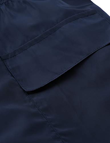 Women Waterproof Raincoat with Pockets Hoodie Rain Gear Lightweight 5 Color Pluse Size 2XL Navy Blue - Thumbnail 4