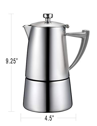 Cuisinox Roma Moka Espressokocher für 10 Tassen, Edelstahl – Bild 3