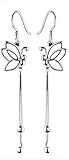 Sterling Silver Butterfly Pendant Long Earrings Super Star Dressing Earrings