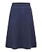 KateSui Women's Elastic Band Stretch High Waist Pockets A Line Skater Pleated Full Midi Skirt