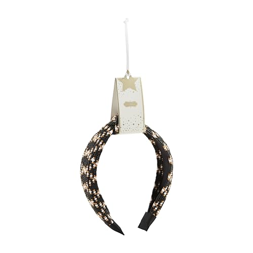 Mud Pie Women's Raffia Woven Headband-Black; One Size Fits Most
