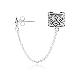 Bling Jewelry Celtic Knot Triquetra Ear Cuff Chain One Piece 925 Silver