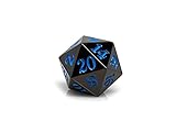 Metal D20 Single Dice - Gun Metal Design - Solid