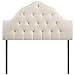 Modway Sovereign Tufted Button Linen Fabric Upholstered Queen Headboard in Ivory