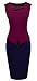 HOMEYEE Women's Elegant Chic Bodycon Formal Dress B288 (M, Carmine+Dark Blue)