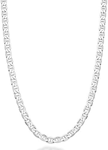 Savlano 925 Sterling Silver 4.5mm Italian Solid Flat Mariner Link