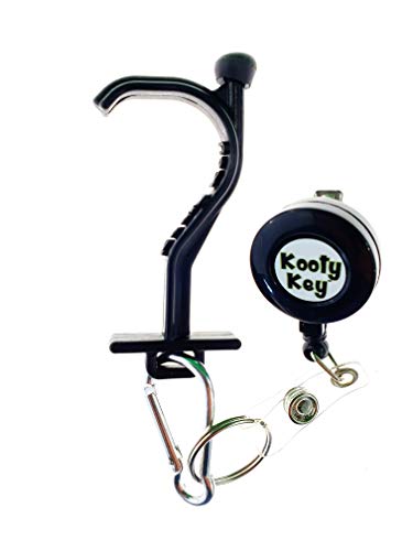Kooty Key Germ Utility Tool- Avoid Touching Bacteria Ridden Surfaces- Carabiner Included (Colors May Vary) (1 Pack, Black)