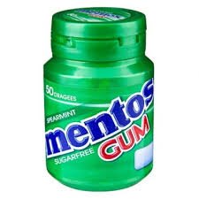 (4 pack) Mentos Spearmint Sugar Free Pure Fresh Chewing GUM 50pc