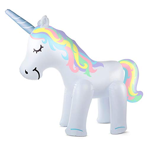 Zoostliss Unicorn Sprinkler Inflatable Water Spray Toys Giant Yard Backyard Lawn Unicorn Sprinkler Kids Outdoor Party Summer